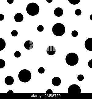 Seamless vector with red background and black spots, vector; monochromatic background Stock Vector