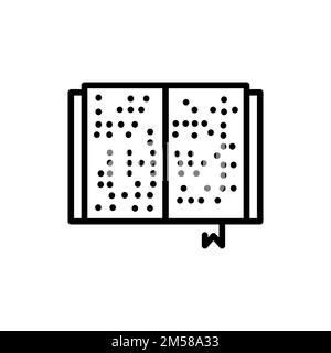 Book blind braille color line icon. Disability. Isolated vector element. Outline pictogram for web page, mobile app, promo Stock Vector