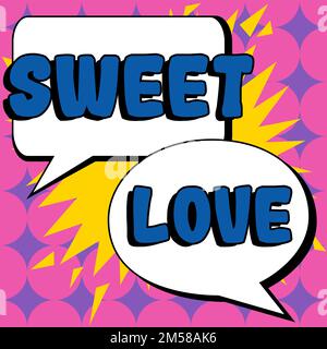 Writing displaying text Sweet Love. Business concept Title for beloved person Happy Valentines Day Stock Photo