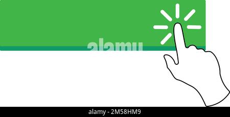 Click here green button shape with hand pointer Stock Vector Image ...