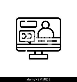 Disabled subtitles color line icon. Disability. Isolated vector element. Outline pictogram for web page, mobile app, promo Stock Vector