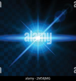 Glowing light effect blue lens flare glare Vector Image