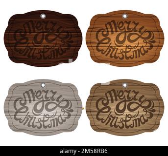 Wooden plaque on a white background, isolated. Letter on a background of wooden planks in different colors. Vector illustration. Stock Vector