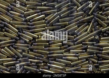 Pile of empty cartridge case background Stock Photo