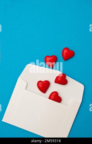 hearts shapes coming out of an envelope Stock Photo