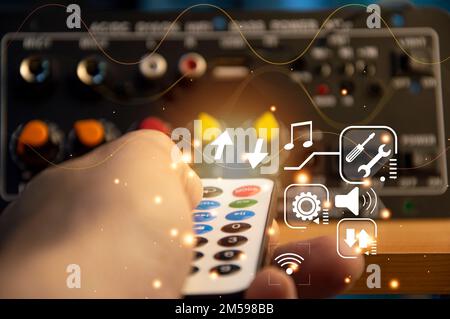 concept of use Remote control and settings Stock Photo