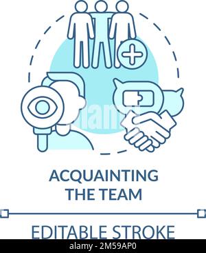 Acquainting team turquoise concept icon Stock Vector