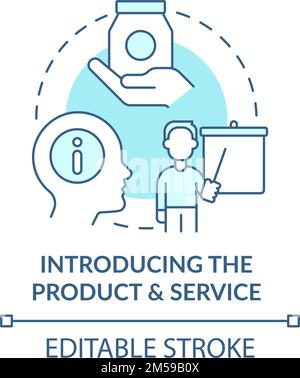 Introducing product and service turquoise concept icon Stock Vector