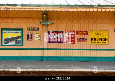 England, Sussex, Bluebell Railway, Horsted Keynes Station, Platform Scene *** Local Caption ***  UK,United Kingdom,Great Britain,Britain,England,Engli Stock Photo