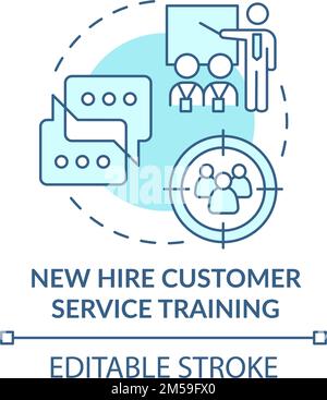New hire customer service training turquoise concept icon Stock Vector