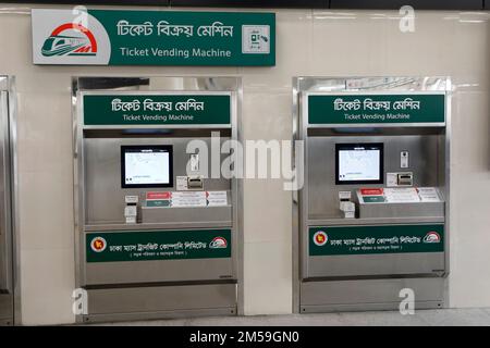 Dhaka, Bangladesh - December 27, 2022: Agargaon Metro Railway Station in Dhaka. Bangladesh's first time metro rail line project in the capital Dhaka, Stock Photo