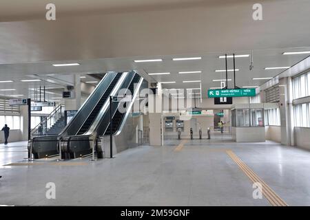 Dhaka, Bangladesh - December 27, 2022: Agargaon Metro Railway Station in Dhaka. Bangladesh's first time metro rail line project in the capital Dhaka, Stock Photo