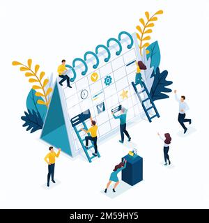 Isometric business concepts, business planning strategy. Great concept for a Landing page. Stock Vector