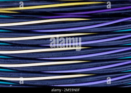 colored wires, colored background, cable Stock Photo