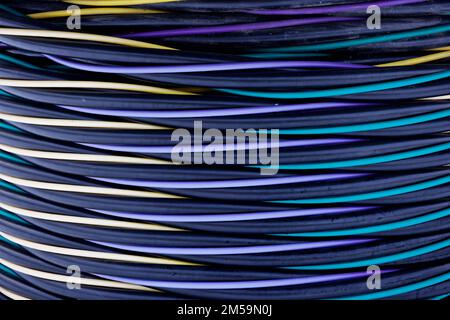 colored wires, colored background, cable Stock Photo