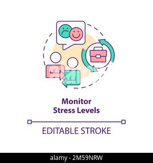 Monitor stress levels concept icon Stock Vector