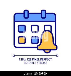Event reminder pixel perfect RGB color icon Stock Vector