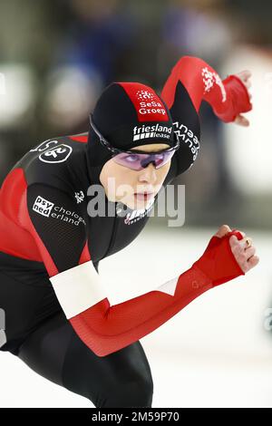 HERENVEEN - Joy Beune in action on the 3000 meters during the second