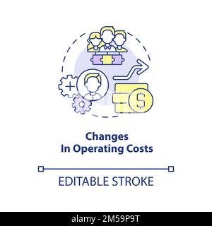 Changes in operating costs concept icon Stock Vector