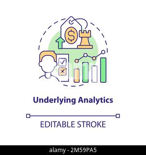 Underlying analytics concept icon Stock Vector