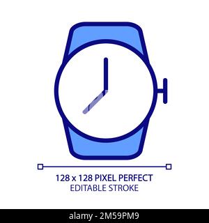 Wrist watch pixel perfect RGB color icon Stock Vector