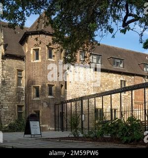 LONDON, UK - AUGUST 25, 2017:  Sign outside Thackeray's Cafe at the Charterhouse in the City of London Stock Photo