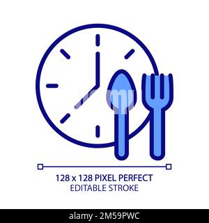 Lunchtime pixel perfect RGB color icon Stock Vector