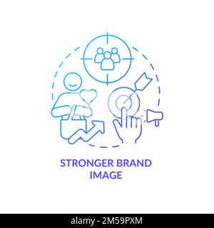 Stronger brand image blue gradient concept icon Stock Vector