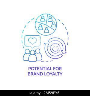 Potential for brand loyalty blue gradient concept icon Stock Vector