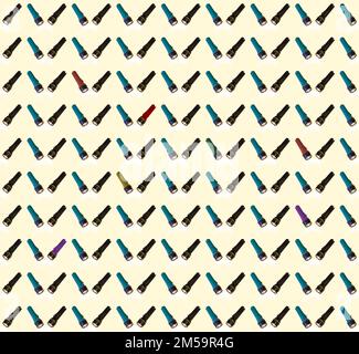 Seamlessly repeating flashlight pattern on pale yellow background. Stock Photo