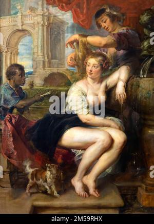 Bathsheba at the Fountain, Peter Paul Rubens, circa 1635, Gemaldegalerie Alte Meister, Dresden, Germany, Europe Stock Photo