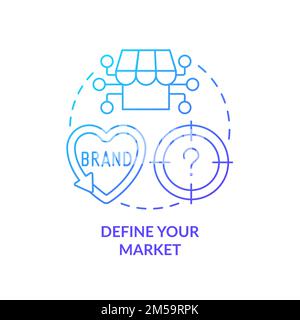 Define your market blue gradient concept icon Stock Vector