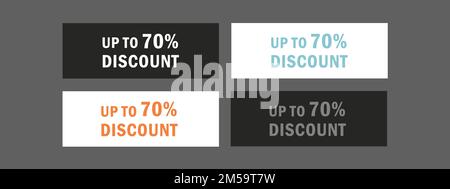 Up to 70 percent discount typography.. Super sale mega offer banner Stock Vector