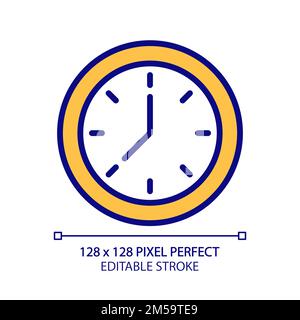 Clock face pixel perfect RGB color icon Stock Vector