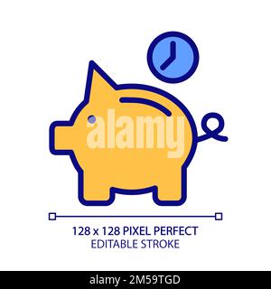 Save money for future pixel perfect RGB color icon Stock Vector