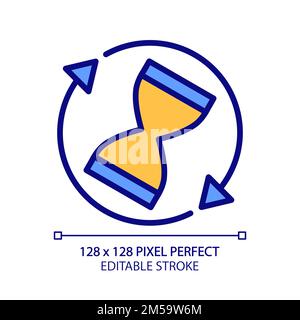 Rotating sand clock pixel perfect RGB color icon Stock Vector