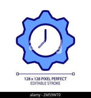 Time management pixel perfect RGB color icon Stock Vector