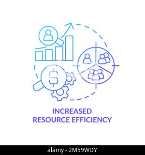 Increased resource efficiency blue gradient concept icon Stock Vector