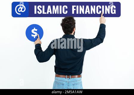 Text sign showing Islamic Financing. Conceptual photo Banking activity and investment that complies with sharia Stock Photo