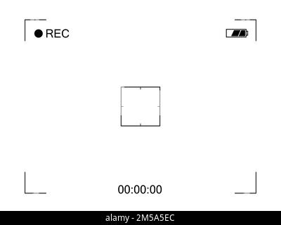 Vector white background with camera recording screen. Stock Vector