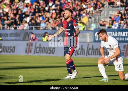 Nahitan Nandez of Cagliari Calcio  during  Cagliari vs Cosenza, Italian soccer Serie B match in Cagliari, Italy, December 26 2022 Stock Photo