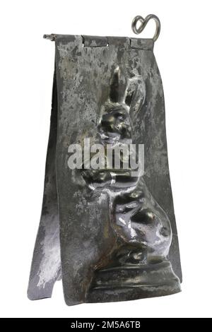 antique rabbit chocolate mold isolated on white background Stock Photo
