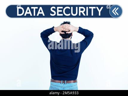 Handwriting text Data Security. Business idea Confidentiality Disk Encryption Backups Password Shielding Stock Photo