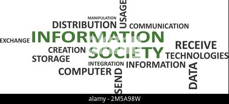 word cloud - information society Stock Vector
