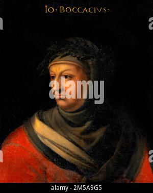 Portrait of Giovanni Boccaccio (1313-1375), author of The Decameron, by Cristofano dell'Altissimo Stock Photo