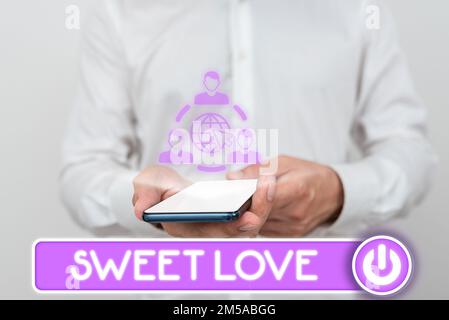 Writing displaying text Sweet Love. Word for Title for beloved person Happy Valentines Day Stock Photo