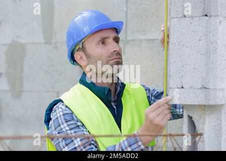 engineer using vr headset at the construction Stock Photo
