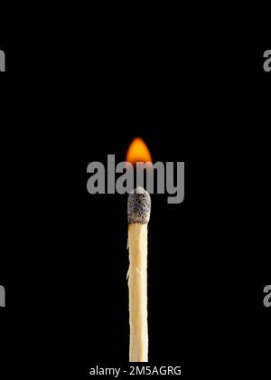 Burning matches closeup isolated on a black background Stock Photo