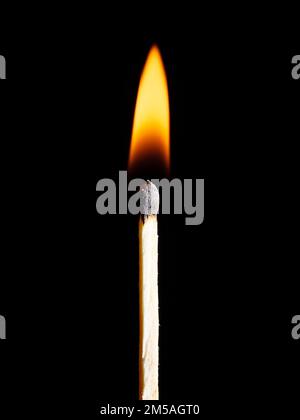 Flaming matches closeup isolated on a black background Stock Photo