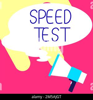 Conceptual caption Speed Test. Word for psychological test for the maximum speed of performing a task Stock Photo